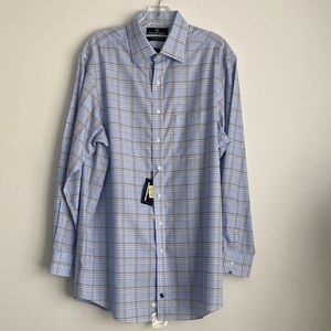 Hart Schaffner Marx Men's Long Sleeve Plaid 100% Pima Cotton Shirt Size 16/34